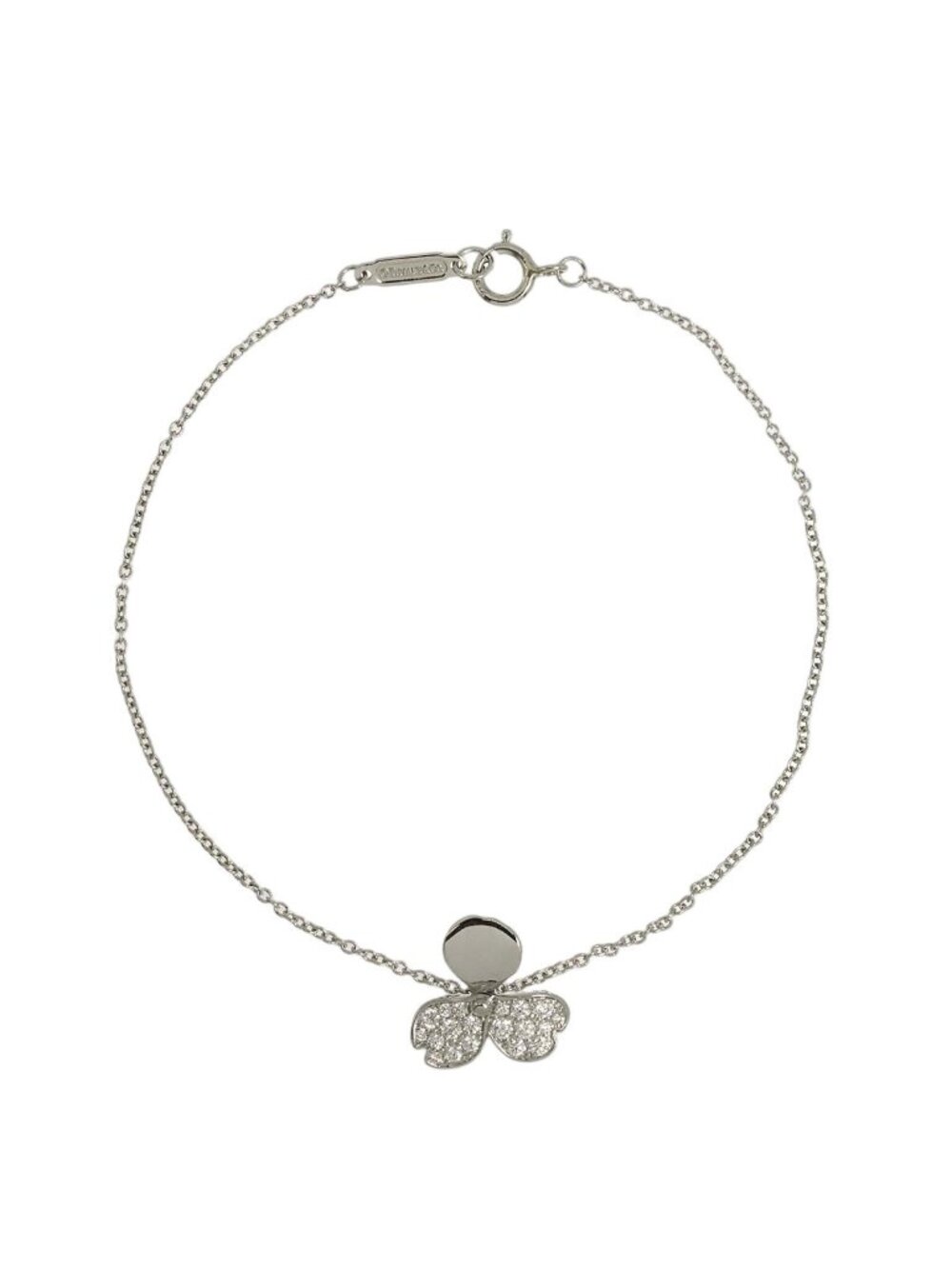 Tiffany & Co Paper Flower Diamond Bracelet 17.5 Platinum